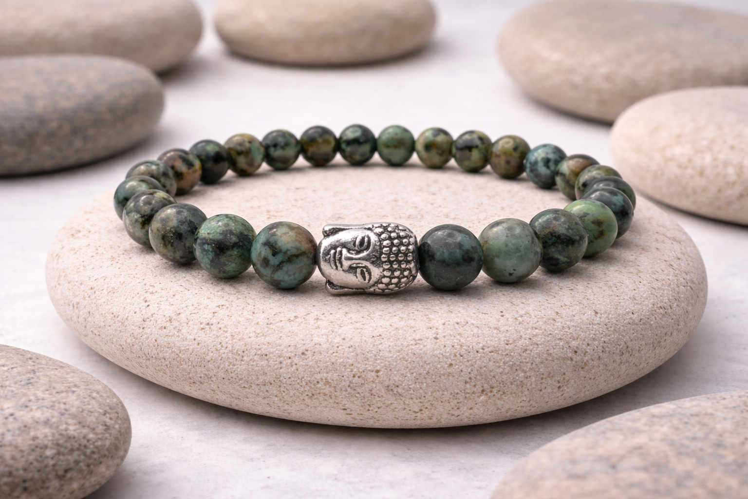African Turquoise Buddha Bracelet